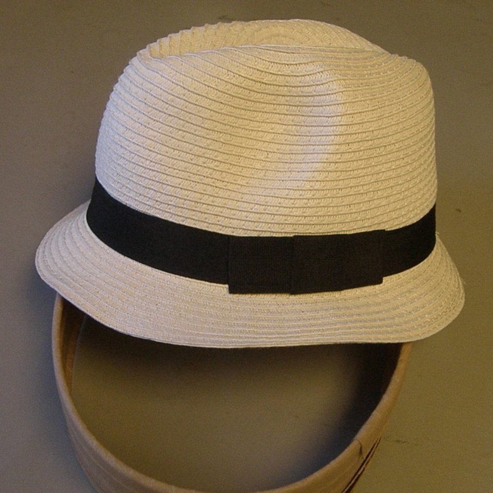 New Bollman hat Co woven white with back band ,one size Fedora